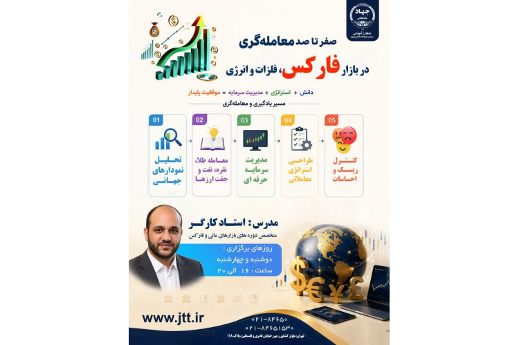 برگزاری دوره جامع «صفر تا صد معامله‌گری در بازار فارکس، فلزات و انرژی»